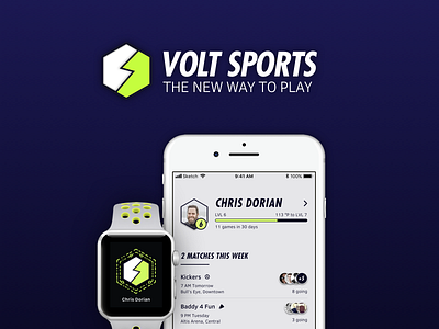 Volt Sports - A Social Sports App Concept adidas app athletic concept game matches nike social sports tournament