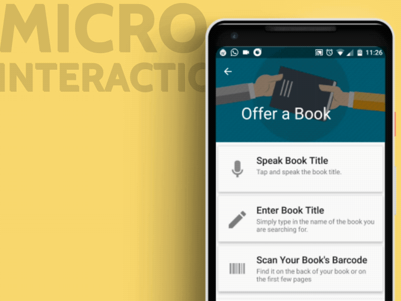 Text Input Transition: Ostrich Books android animation app books design interaction rental ui ux