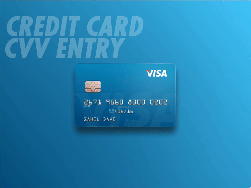 Credit Card CVV Entry Interactions animation app bank credit card cvv debit card design entry illustration keyboard ui ux
