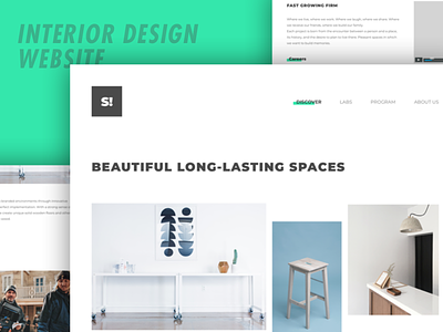 Interior Design Agency Website agency animation cards design flat interior minimalism ui ux