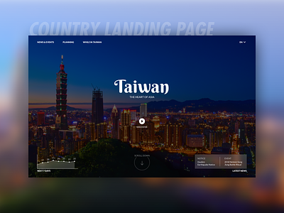 Taiwan Tourism Landing Page app branding country design header holiday taiwan tourism travel ui ux website