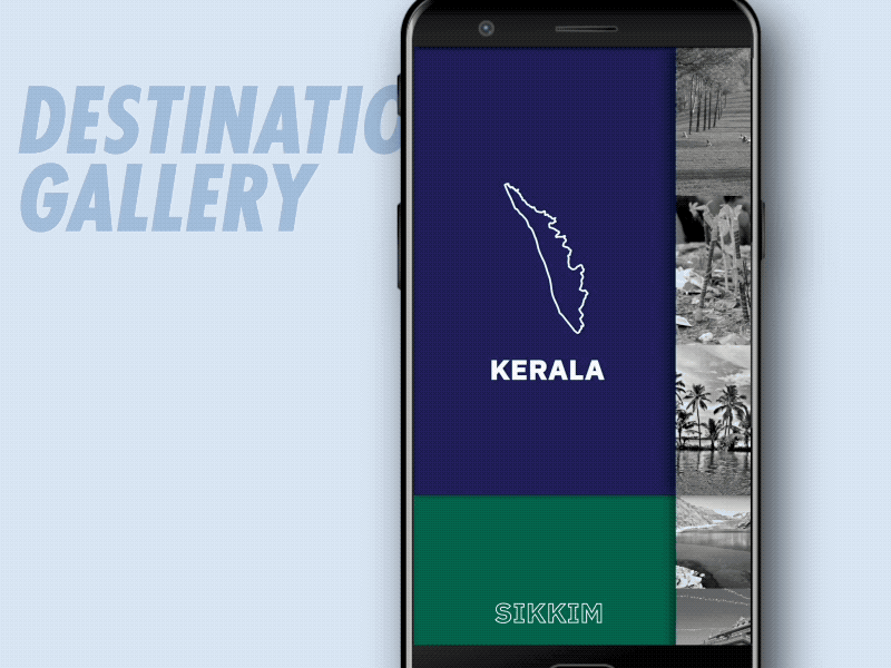 Travel App Destination Gallery animation app country design flat gallery image india travel ui ux