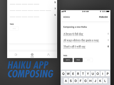 Haiku App: Compose Screen app branding cards design haiku poem poetry ui ux