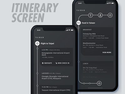 Itinerary Screen for Travel App