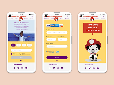 Donation checkout/payment mobile page checkout fire firefighter payment