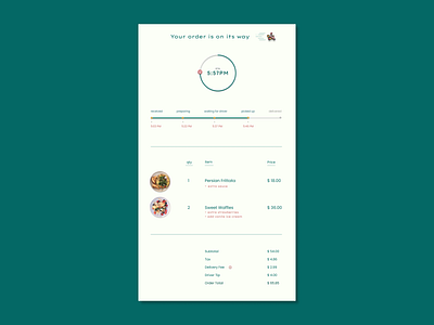 Daily UI 017 | Email Receipt dailyui food food app food delivery food delivery app food delivery application food delivery service food delivery website receipt ui