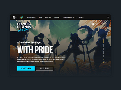 League of Legends Wild Rift - Tournament Website dark mode dark ui design games gaming league of legends leagueoflegends online games online gaming tournament ui ui design ux ux design web website website design