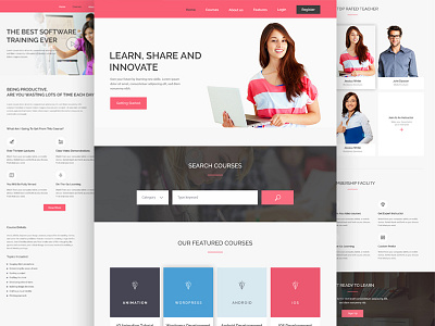 E-Learning Web Template course elearning learn learning online teaching web