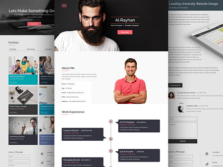 Free Personal Cv Resume Web Template By Junaed Ahmed Numan On Dribbble