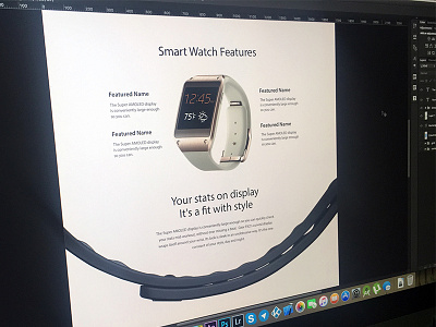 Smart Watch - Landing Page Concept ( WIP ) clean landing page light samsung smart watch ui wip
