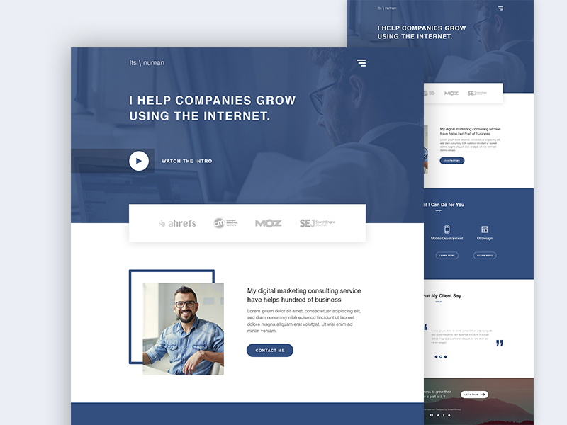Personal Web Template by Junaed Ahmed Numan on Dribbble