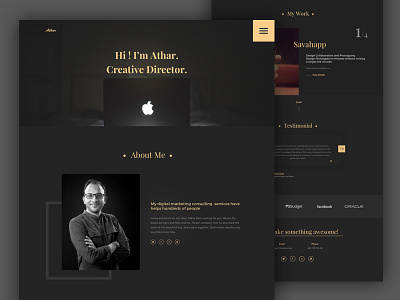 Dark Portfolio Web Template about carporate clean client contact creative dark portfolio ui ux web