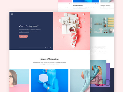 Photography is Creative Art best shot clean colorful creative design dslr landing page minimal photography ui ux