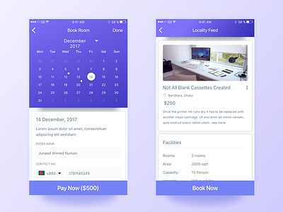 Meeting Room Booking App UI app app design booking screen creative dribbble best shot home illustration locality meeting room new product template