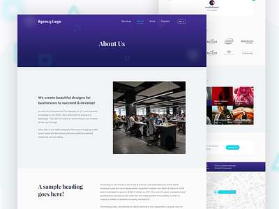 Creative Agency About Page beautiful best shot blue landing landing page purple typography ui ux visual