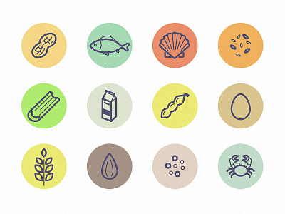 Allergen Icons allergen colour food icons nutrition symbols