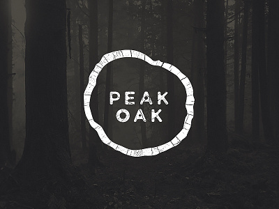 Peak Oak black and white branding logo nature oak vintage wood