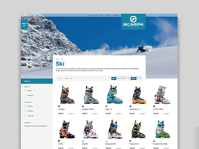 Skiing site ecommerce online shoes shop skiing skis ui user interface website