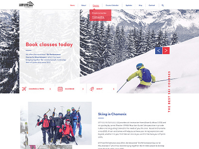 Skiing homepage banner buttons carousel homepage online ski skiing sports typography website winter