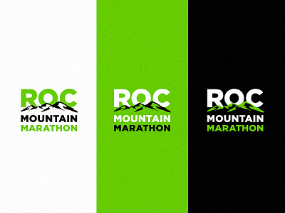 Roc green logo logomark marathon mountain outdoors
