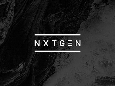 NXT GEN black bold contrast futuristic generation industrial logo logomark next sports white