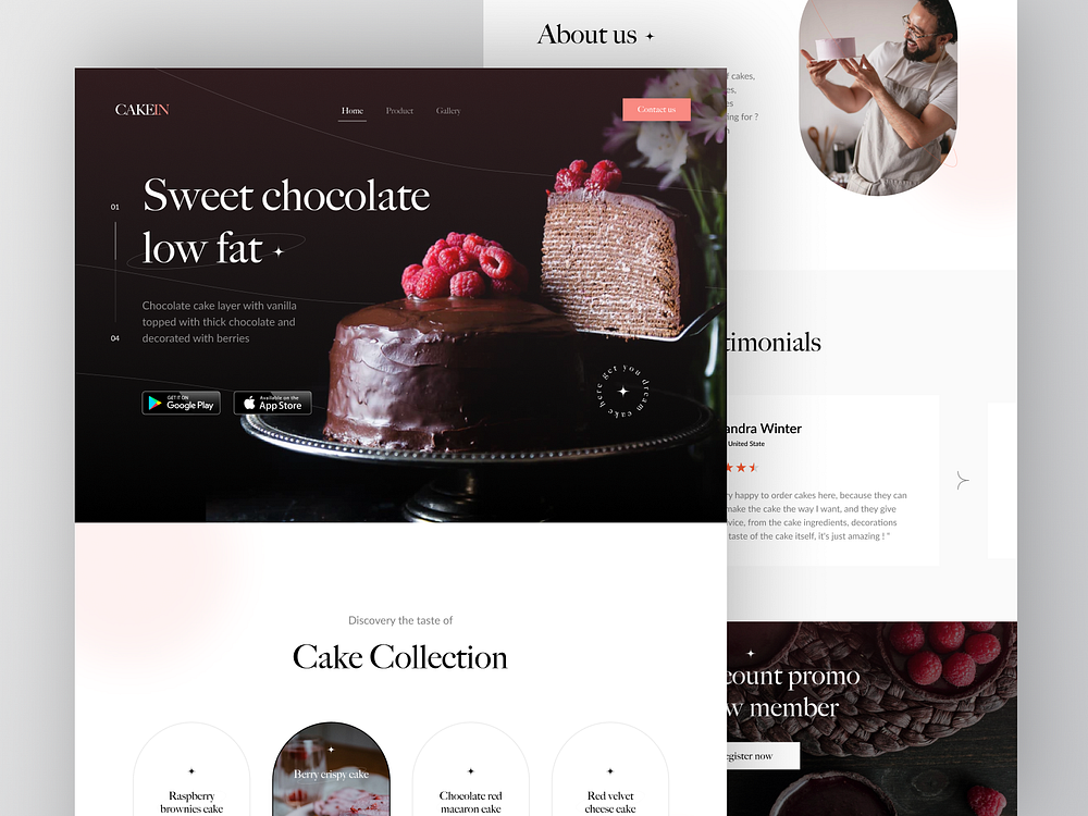 Cakein - Landing Page Exploration 🍰 By Lil Dicky For Odama On Dribbble