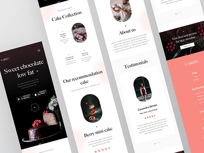CAKEIN - Responsive Mobile Exploration app black cake cake responsive cake shop cake website classic classic design clean design red responsive responsive design responsive mobile ui ui responsive ui web ux web white