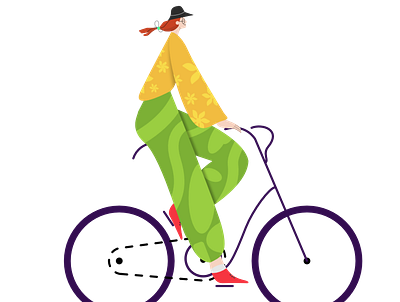 Girl On Bike graphic design illustration vector