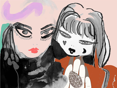 la sorcière et la marionette design female illustration ink lowbrow lowbrowart marionette photoshop popsurrealism witch