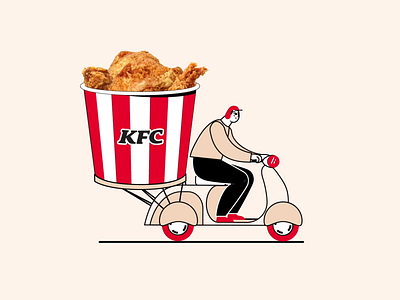 KFC Moped animation character animation chicken chicken wings illustration kfc loop moped motion motion design