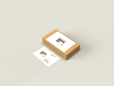 Business Card with Box Mockup