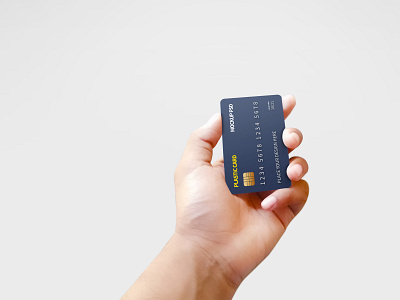 Chipped Plastic Card in Hand Mockup