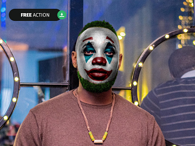 Free Joker Face Effect Photoshop Action Template