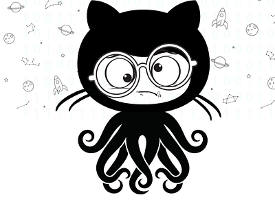 Octocat - GitHub animation app branding design graphic design icon illustration illustrator minimal typography vector web