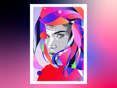 Shift status flux abstract crypto digital art ethereum girl graphic design illustration illustrator nft nftart portrait poster print vector