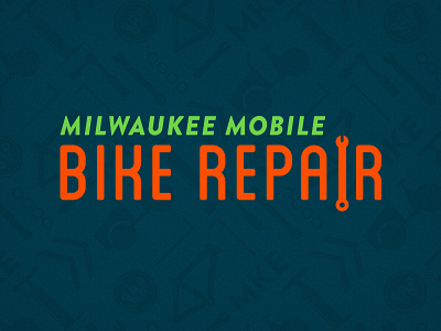 Mobile Bike Repair Wordmark bike branding logo milwaukee pattern wisconsin wordmark