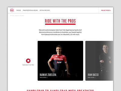 Ride Across Wisconsin Landing Page WIP landing page layout scrolling typography ui ux webdesign website wip