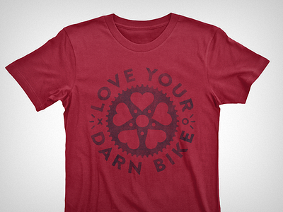 Love Your Darn Bike Tee apparel bike biking rough screen print shirt tee texture wisconsin