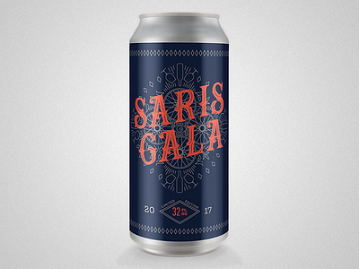 Custom Saris Gala Event Crowler Beer Can art direction beer can can circus design gala lines packaging typography