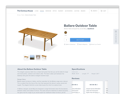 Furniture Ecommerce Detail Page 960 grid ecommerce furniture layout madison responsive typography website wisconsin