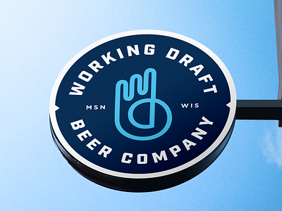 Working Draft Beer Company Logo Sign badge beer branding brewery identity logo madison mark sign signage wisconsin wordmark