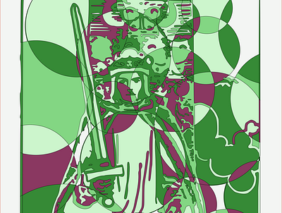 Bubble King of Swords bubble circle design green king king of swords purple sword swords tarot tarot card tarot deck