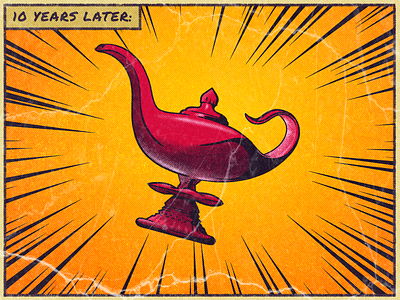 3 Wishes - Lamp blender card comics genie illustration lamp magic wish