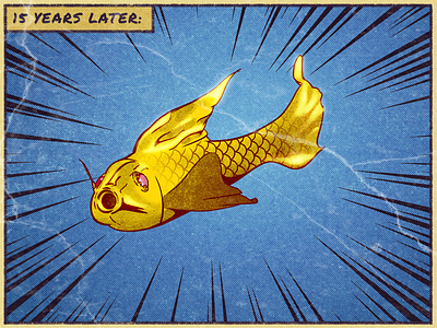 3 Wishes - Fish blender card comics fish golden golden fish illustration magic wish