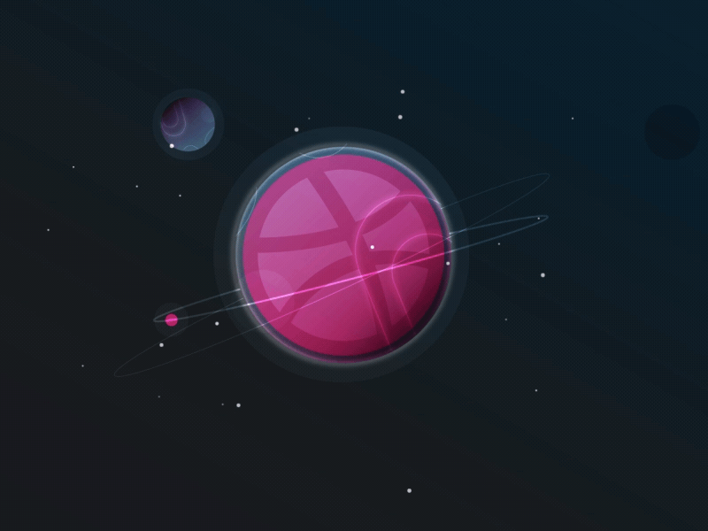 Two Invites Detected 2d animation dribbbleinvite illustration motion planet space stars