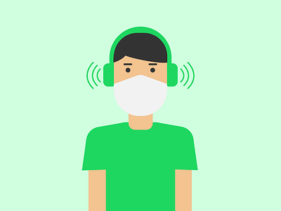Music listener design flat illustration illustrator minimal vector