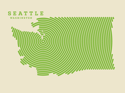 Seattle Circular circles graphic green illustration lines seattle state washington