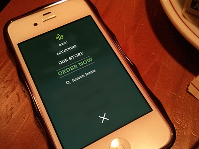 Just Baked - Menu green menu mobile modal navigation popover ui