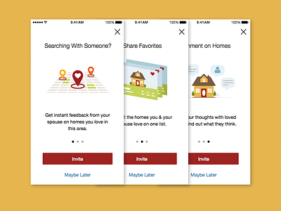 SS - Onboarding Cards cards dialogs illustration onboarding redfin shared search sharing
