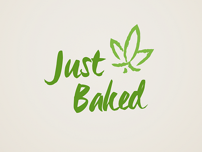 Just Baked - Block Logo bakery cannabis green identity leaf logo weed